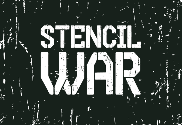 Stencil War font sample