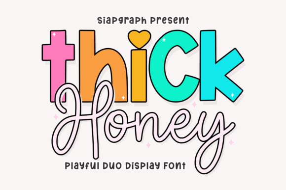 Thick Honey Duo bubble font