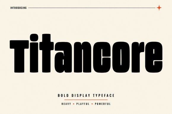 Titancore font sample