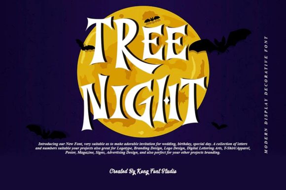 Tree Night font sample