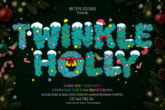 Twinkle Holly Color Christmas font