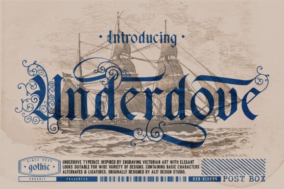 Underdove gothic blackletter font