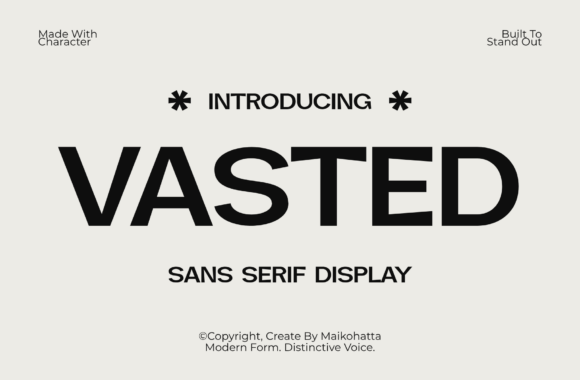 Vasted font sample
