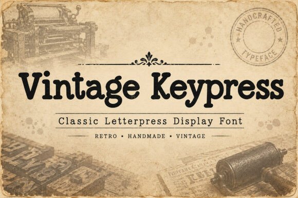 Vintage Keypress bubble font