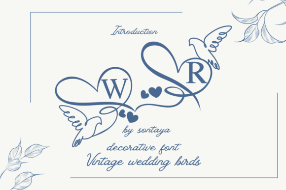 Vintage Wedding Birds decorative font