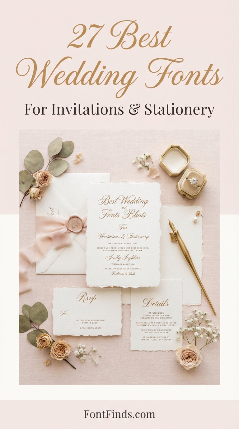 27 Best Wedding Fonts for Invitations and Stationery collage