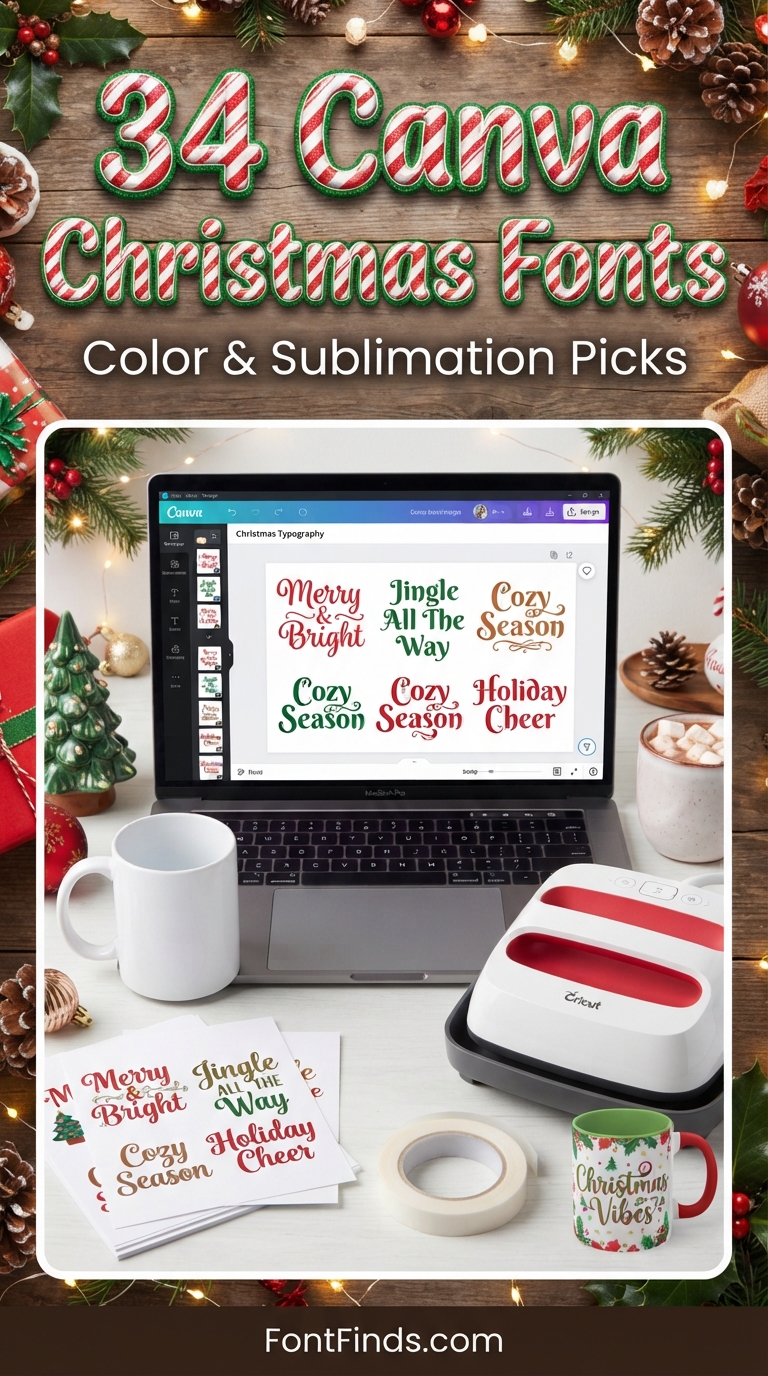 Canva Christmas Fonts: 34 Best Color & Sublimation Picks (2026)