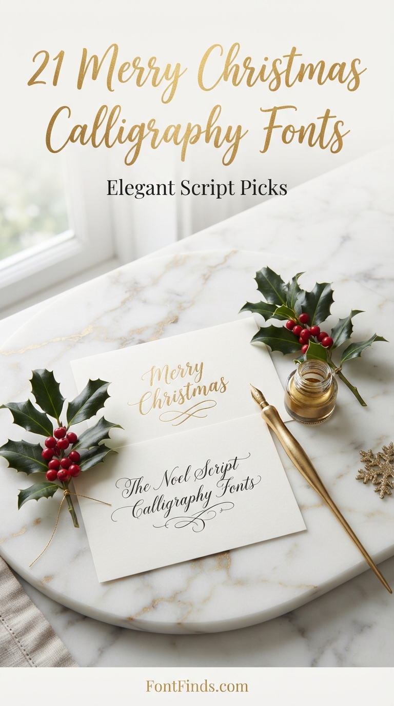 Merry Christmas Calligraphy Fonts: 21 Best Elegant Script Picks (2026)
