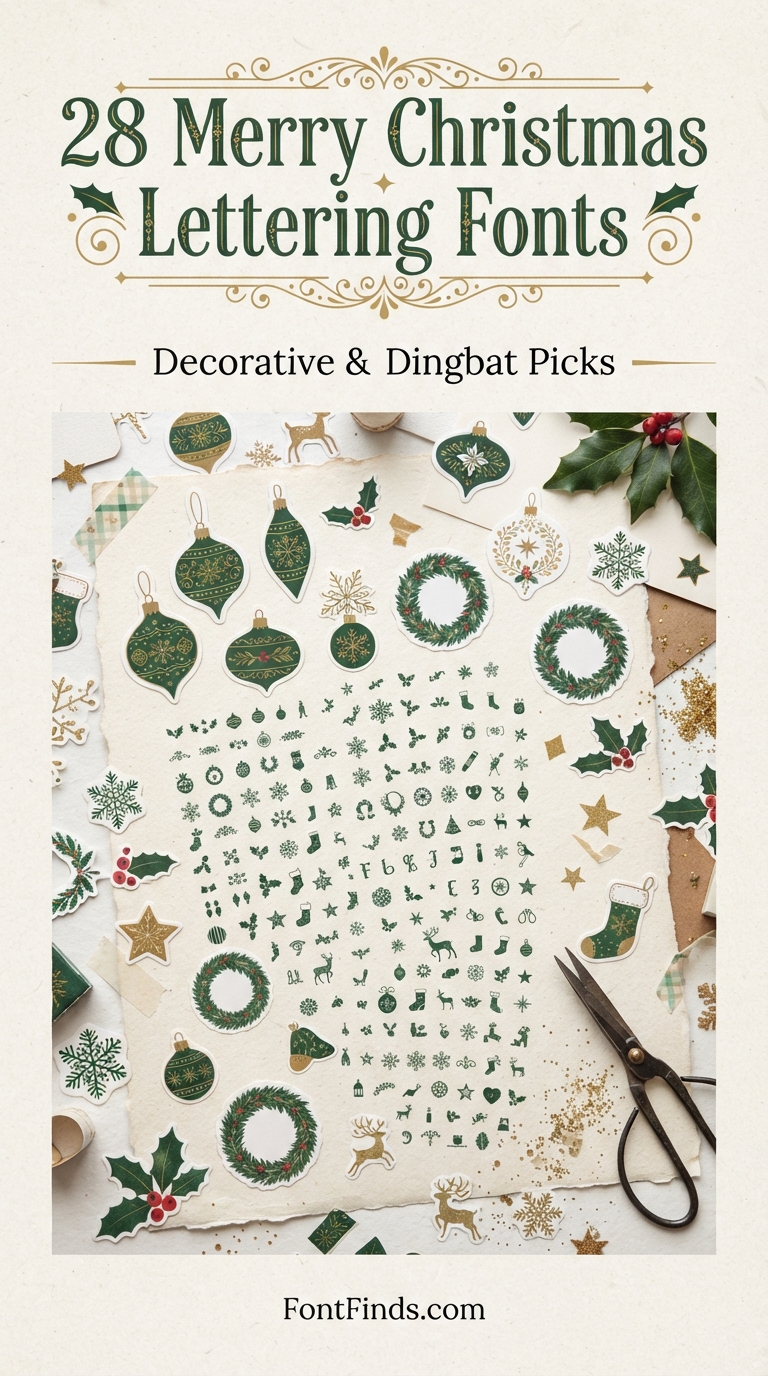 Merry Christmas Lettering Fonts: 28 Best Decorative & Dingbat Picks (2026)