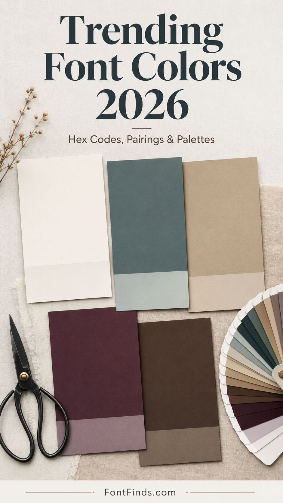 Trending font colors for 2026 with hex codes and pairings