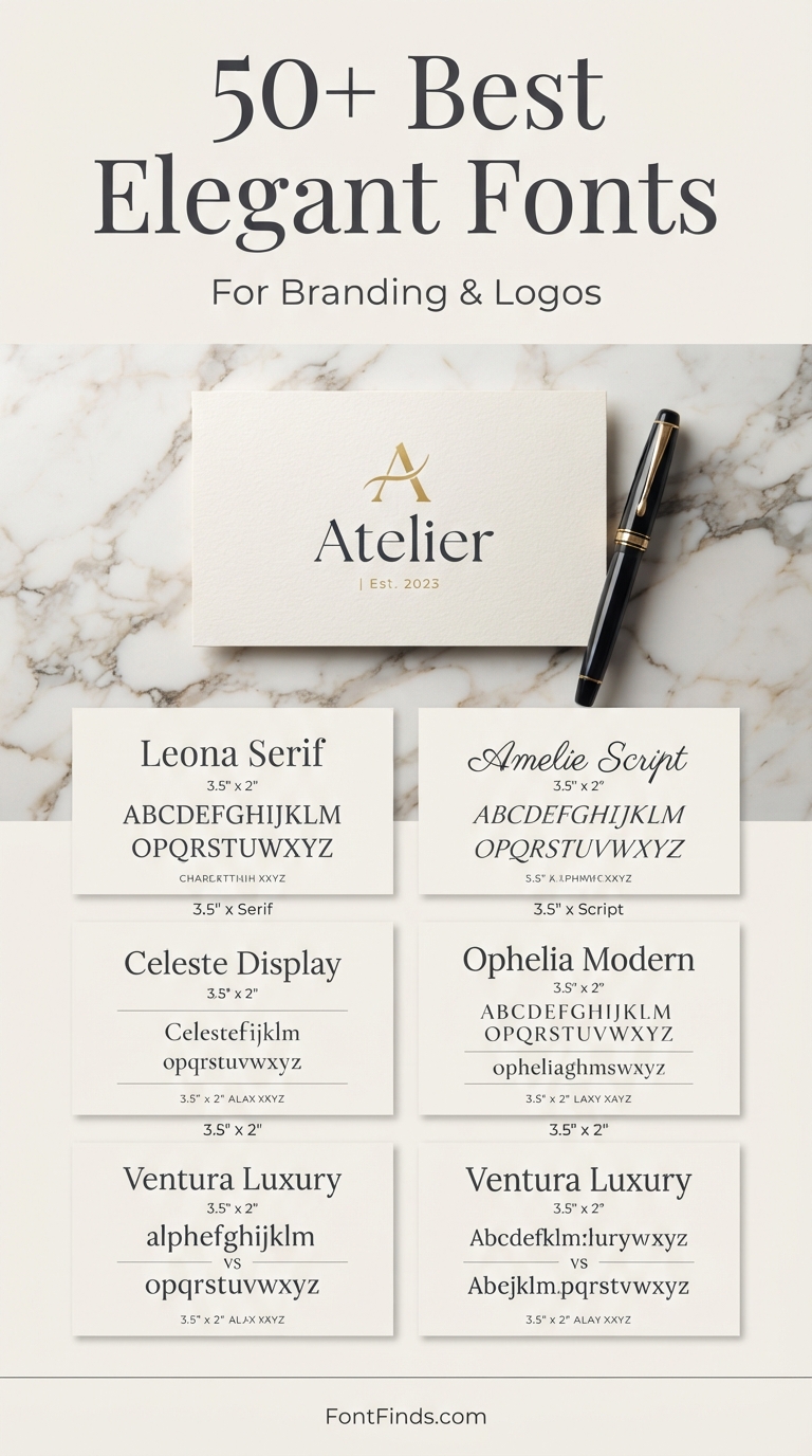 Best Elegant Fonts for Branding and Logos collage