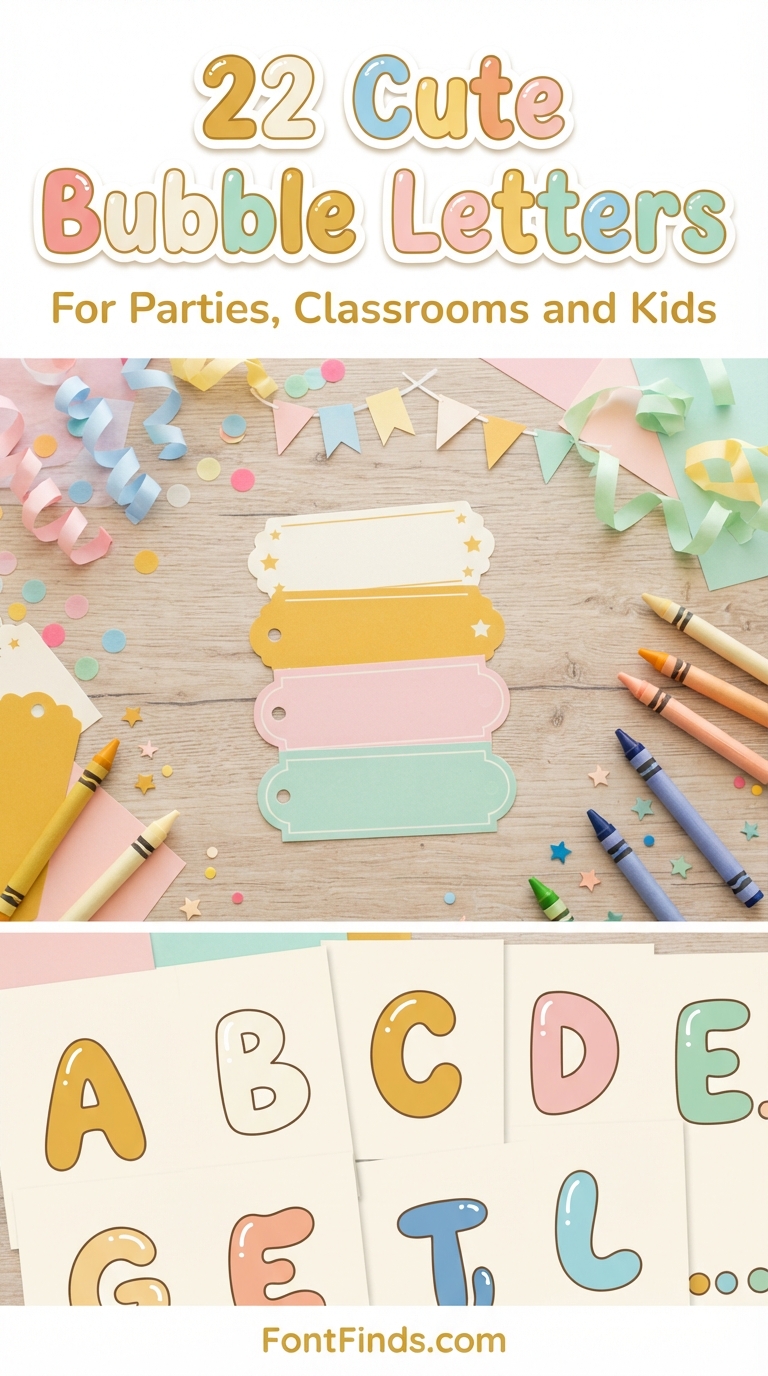 22 Cute Bubble Letters for Parties, Classrooms and Kids