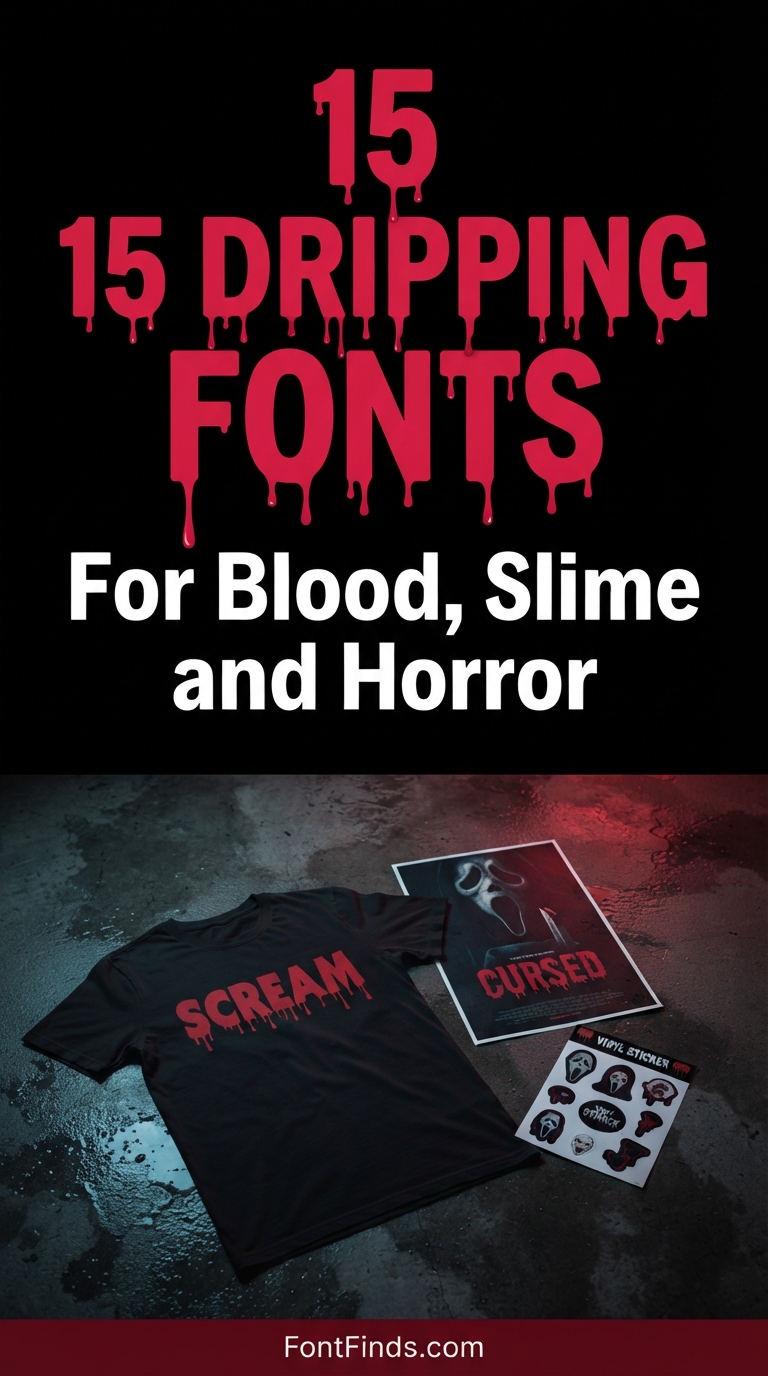 15 Dripping Fonts for Blood, Slime and Horror