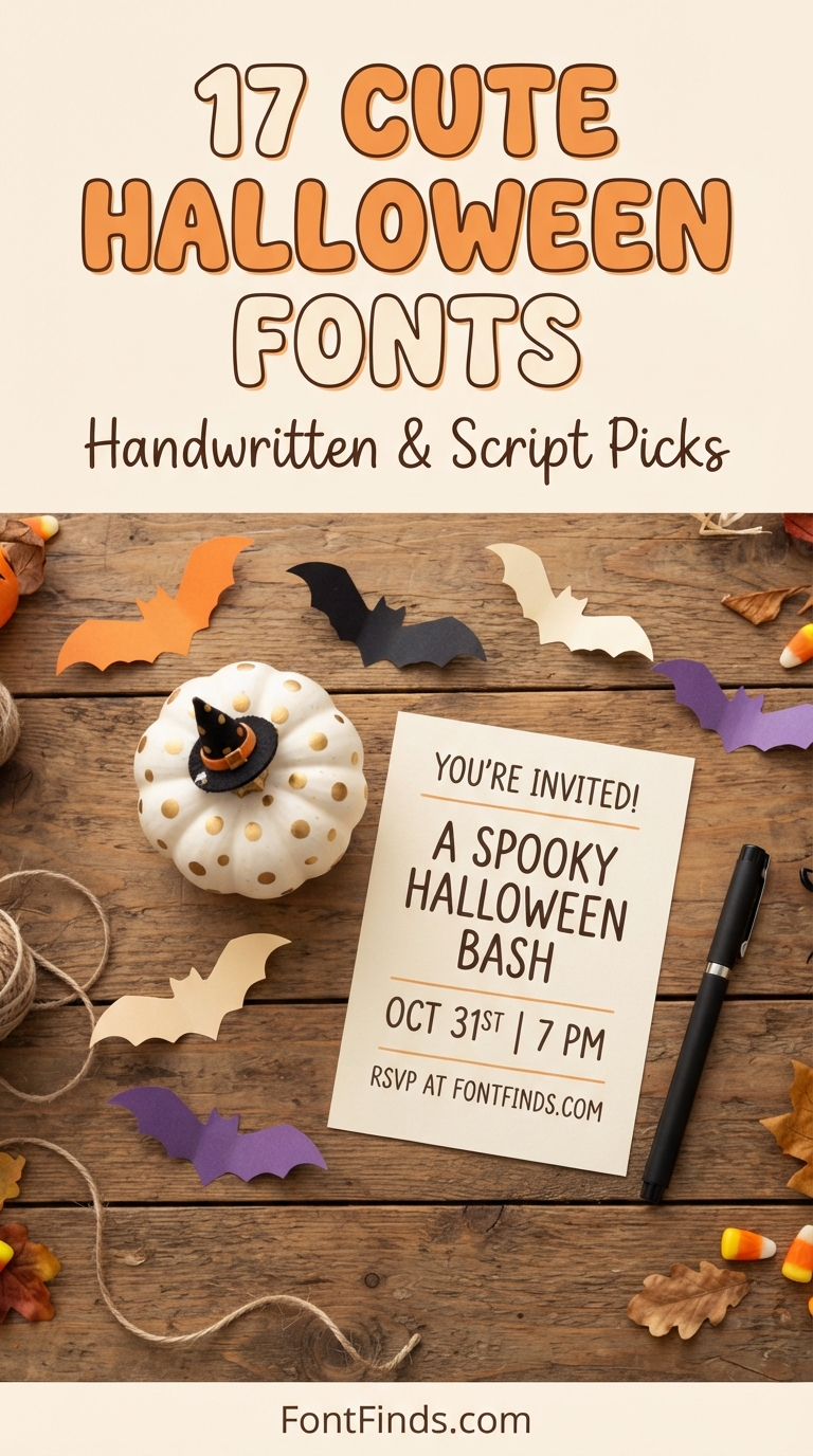 Cute Halloween Fonts for Handwritten and Colorful Designs
