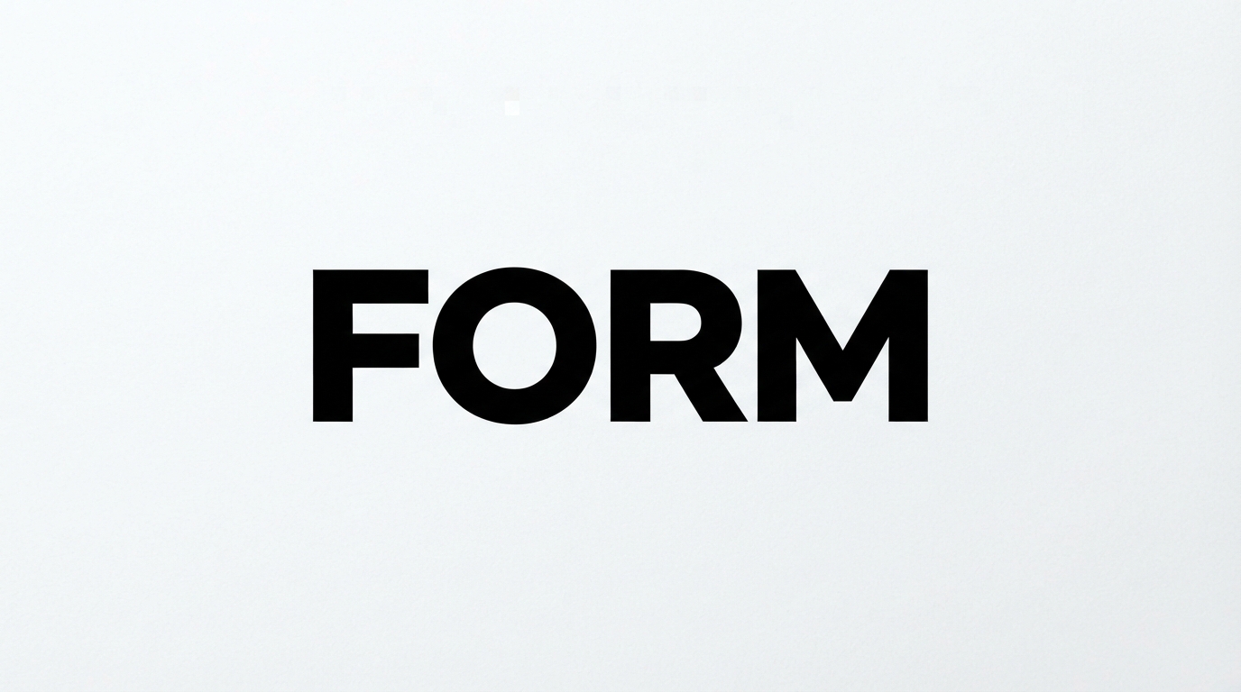 FORM heavy geometric sans clothing brand logo, minimal