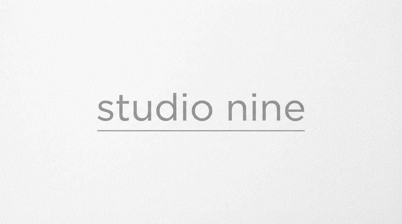studio nine lowercase light sans logo with thin rule