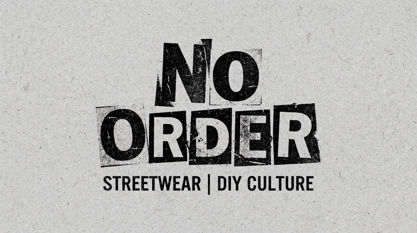 NO ORDER ransom note punk DIY streetwear logo