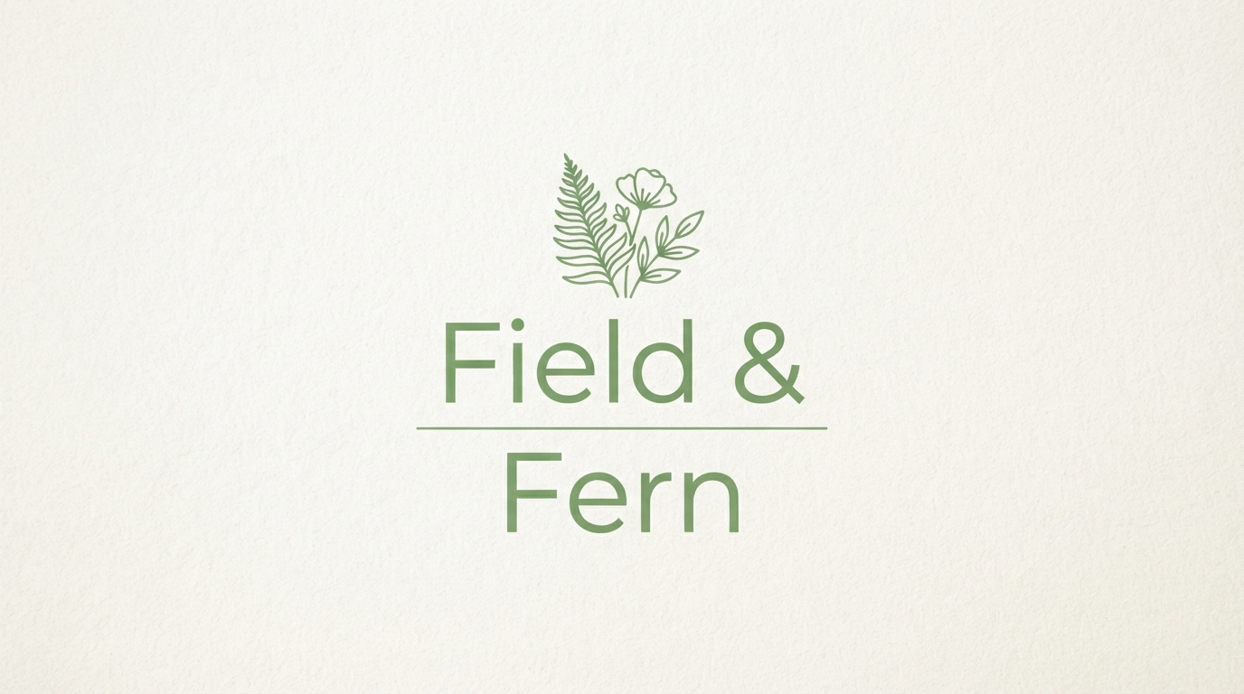 Field and Fern stacked logo lockup with horizontal rule