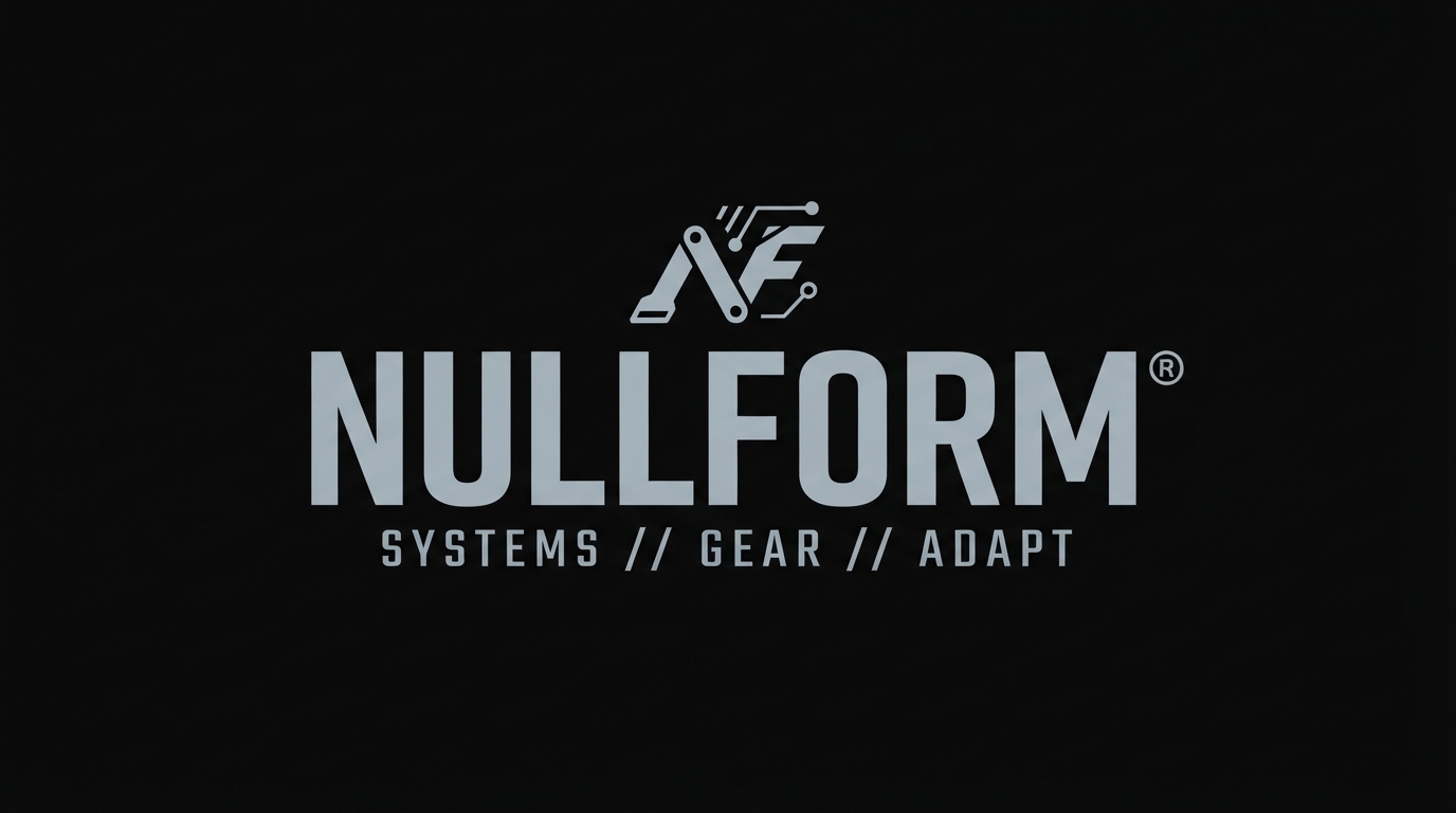 NULLFORM condensed monospace techwear brand logo