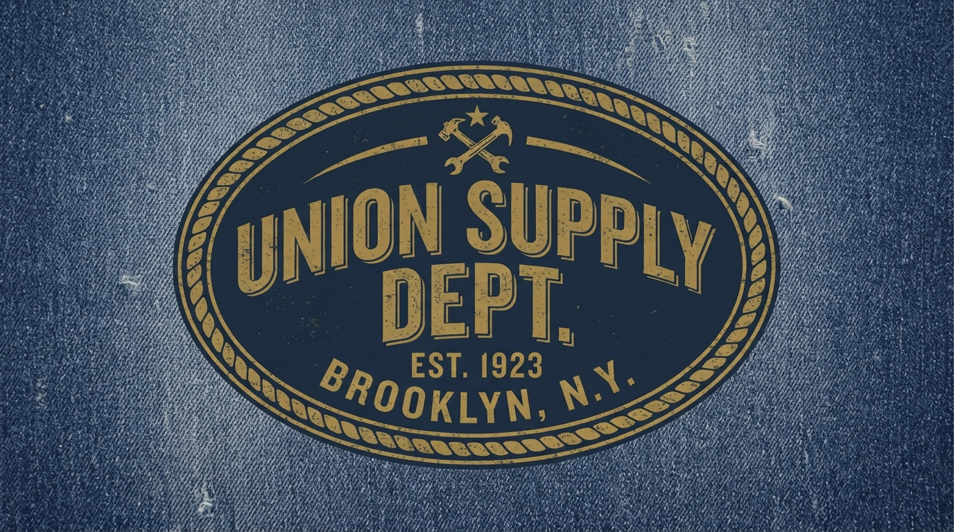 UNION SUPPLY DEPT bold slab serif oval badge workwear logo