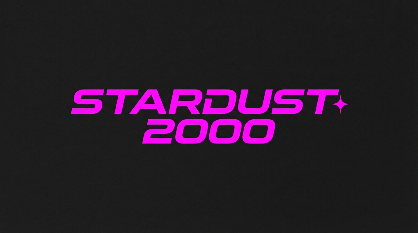 STARDUST 2000 chrome techno Y2K clothing brand logo