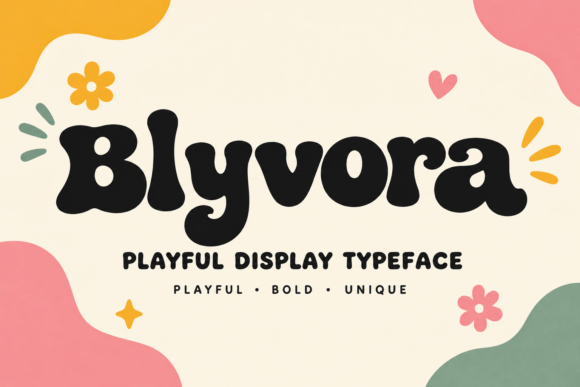 whimsical fonts for branding example: Blyvora font preview