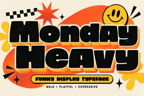 whimsical fonts for branding example: Monday Heavy font preview