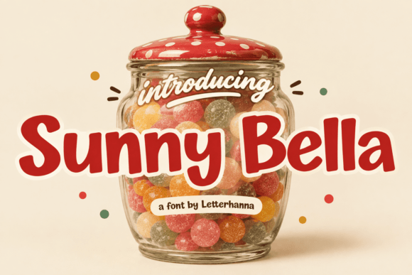 whimsical fonts for branding example: Sunny Bella font preview