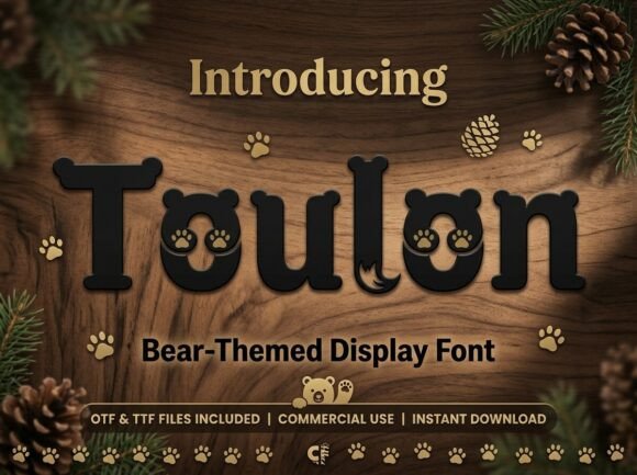 whimsical fonts for kids example: Toulon font preview
