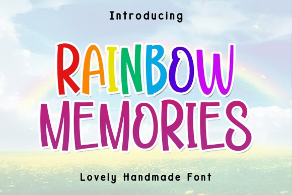 Rainbow Memories font preview by Black line