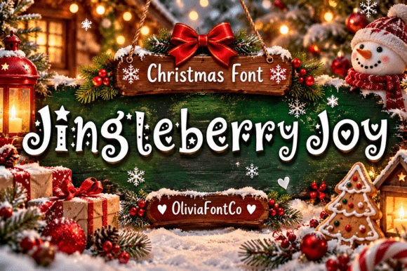Jingleberry Joy font preview by OliviaFontCo