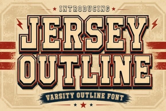 Jersey Outline font preview by WNIdesign