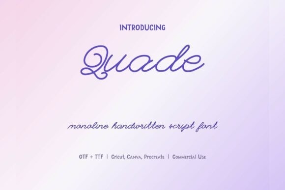 Wk Quade — lettering specimen