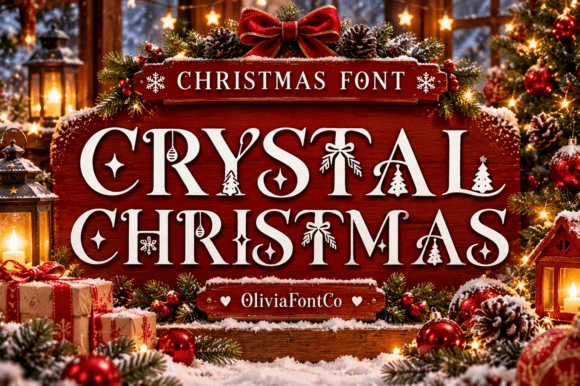 Crystal Christmas font preview by OliviaFontCo