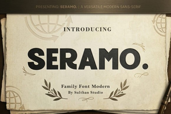 Seramo font preview by Sulthan Studio