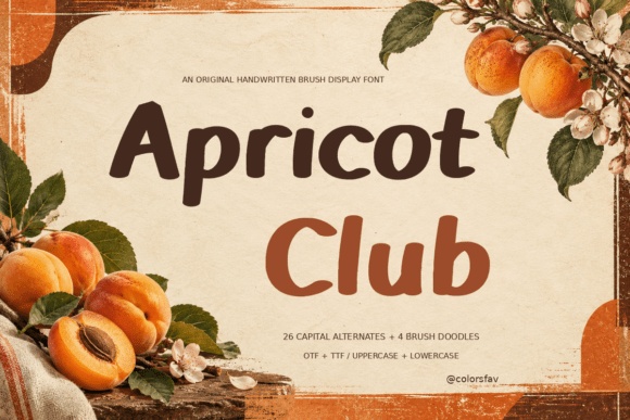Apricot Club font preview by ColorsFav