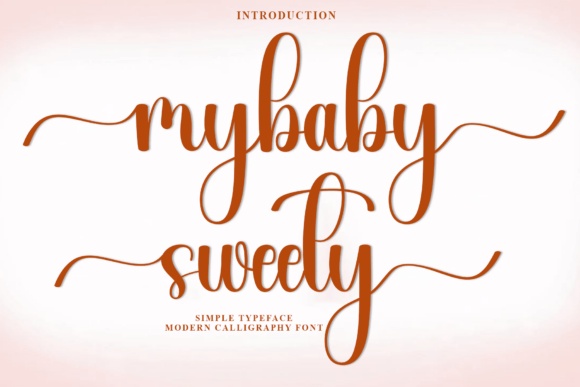 Mybaby Sweety font preview by PiPi Creative