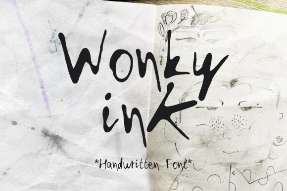Wonky Ink font preview by SweetRenieShop