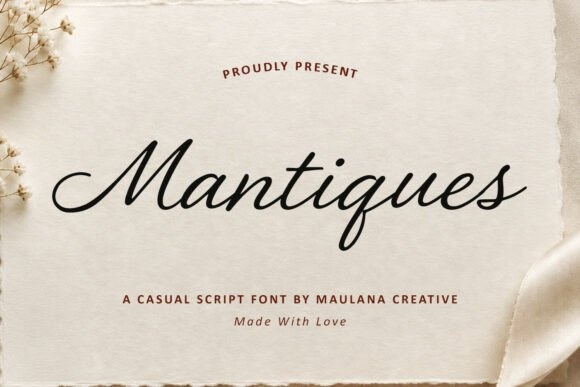 Mantiques — lettering specimen