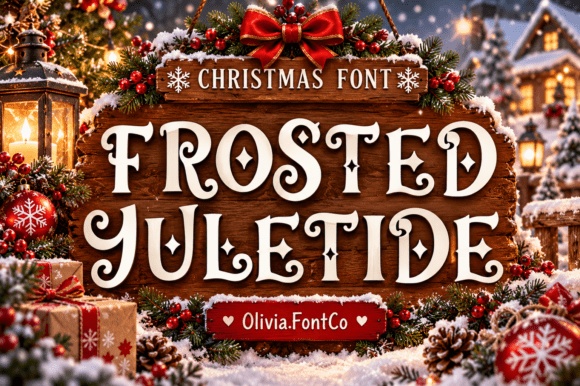 Frosted Yuletide font preview by OliviaFontCo