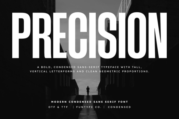 Precision font preview by Funtype Co.