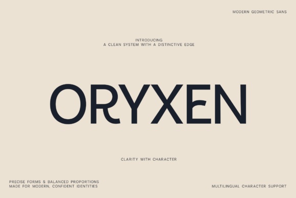 Oryxen font preview by vladfedotovv