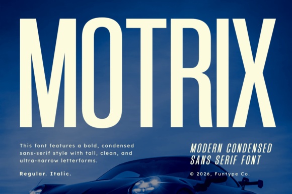 Motrix font preview by Funtype Co.