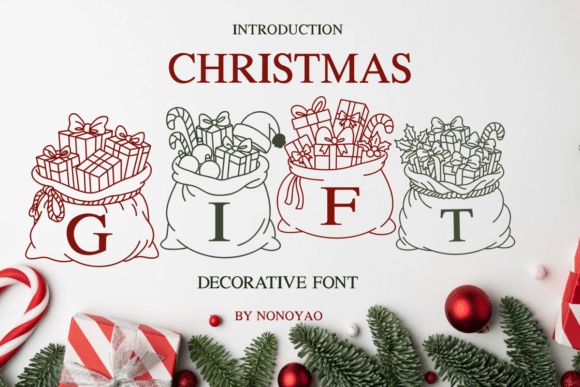 Christmas Gift font preview by Nongyao