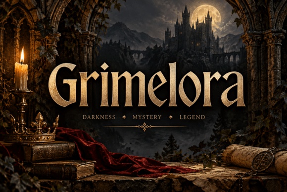 Grimelora — lettering specimen