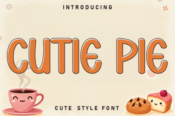Cutie Pie font preview by Robbots stores