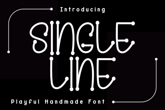 Single Line font preview by Black line