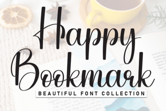 Happy Bookmark font preview by Robbots stores