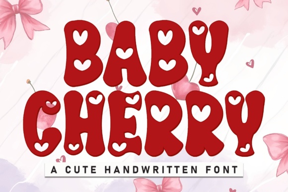 Baby Cherry font preview by Robbots stores