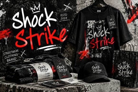 Shock Strike font preview by BILLI